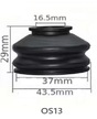 Osłona gumowa sworznia do wahacza 16,5x37x29mm